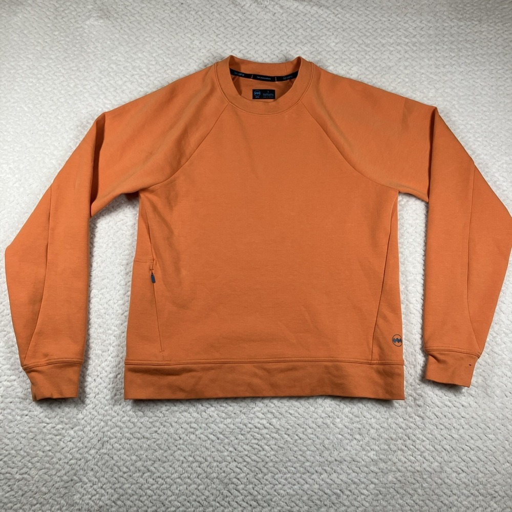 Janji Men's‎ Small Circuit Crew Pullover Sweatshirt Orange Comfort Stretch Run